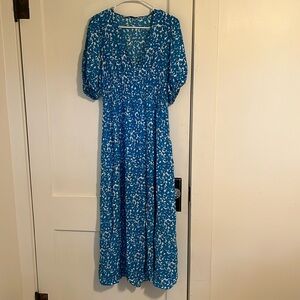 Zara Blue Puff Sleeve Maxi dress